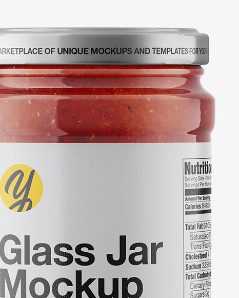 Glass Jar with Sauce Mockup