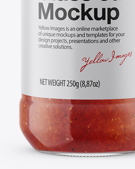 Glass Jar with Sauce Mockup