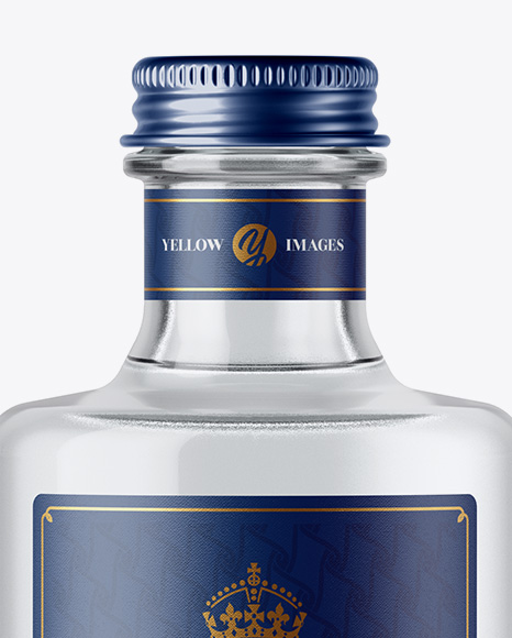 Clear Glass Vodka Bottle Mockup