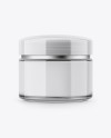 Clear Cosmetic Jar With Cream Mockup