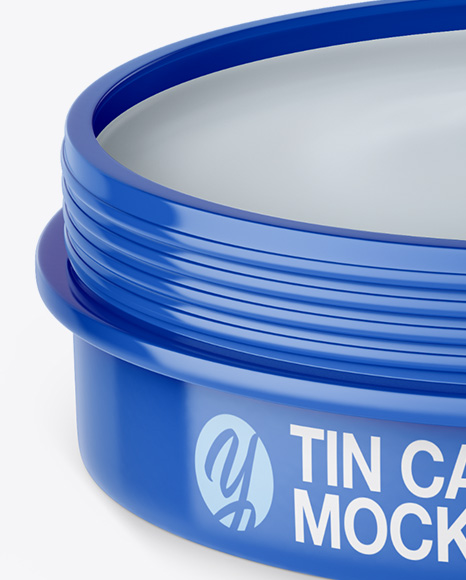 Opened Glossy Cosmetic Jar Mockup