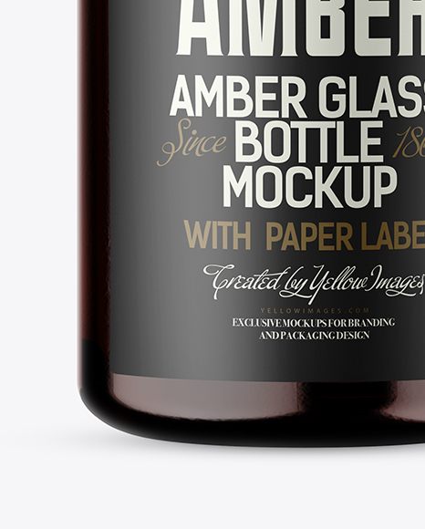 Amber Glass Bottle Mockup