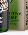 50ml Green Glass Dropper Bottle W/ Kraft Box Mockup