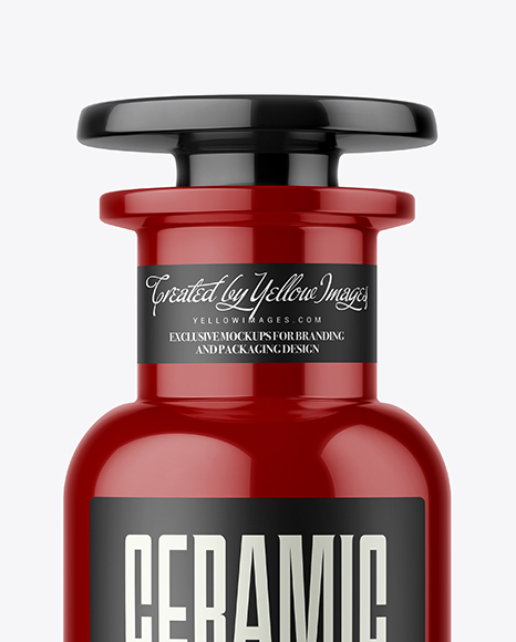 Glossy Ceramic Bottle Mockup