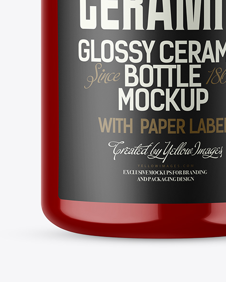 Glossy Ceramic Bottle Mockup