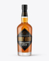 Whiskey Bottle with Wooden Cap Mockup