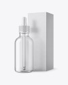 50ml Clear Glass Dropper Bottle W/ Kraft Box Mockup