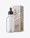 50ml Clear Glass Dropper Bottle W/ Kraft Box Mockup