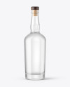 Vodka Bottle with Wooden Cap Mockup