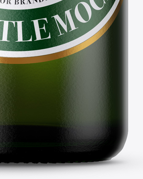 Green Beer Bottle With Cork Mockup