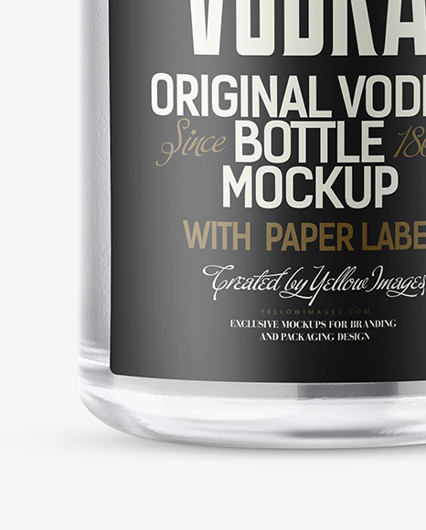 Clear Glass Vodka Bottle Mockup