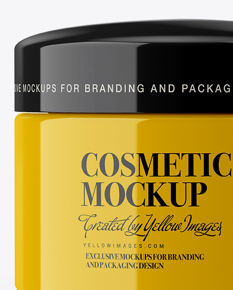 Glossy Cosmetic Jar Mockup Glossy Cosmetic Jar Mockup