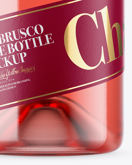 Clear Bottle With Pink Wine Mockup