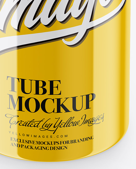 Glossy Tube Mockup - High-Angle Shot