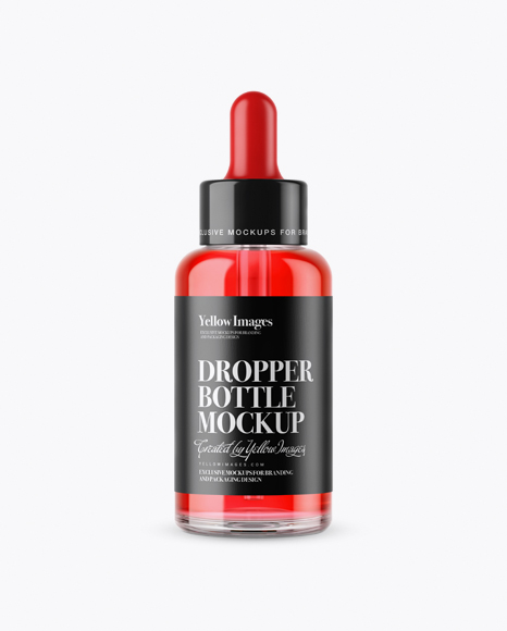 Clear Glass Dropper Bottle Mockup