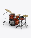 Drum Kit Mockup - Half Side View (High-Angle Shot)