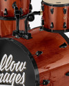 Drum Kit Mockup - Half Side View (High-Angle Shot)