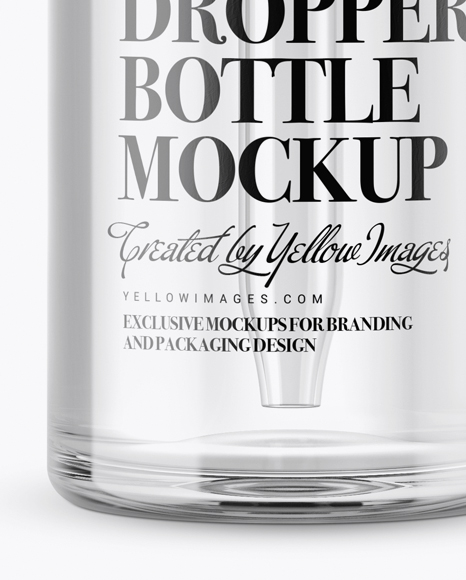 Clear Glass Dropper Bottle With Metal Cap Mockup