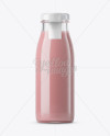 Strawberry Yogurt Bottle with a Tag Mockup