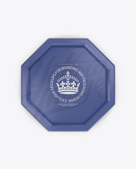 Octagonal Tin Box Mockup