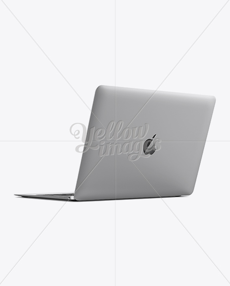 Apple MacBook Mockup – 3/4 Left Back View