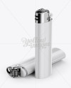 Two Plastic Lighters Mockup Half-Side View