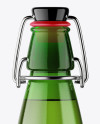 Green Glass Beer Bottle W/ Clamp Lid Mockup