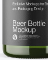 Green Glass Beer Bottle W/ Clamp Lid Mockup