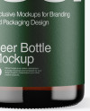 Amber Glass Beer Bottle W/ Clamp Lid Mockup