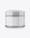 Clear Cosmetic Jar With Cream Mockup