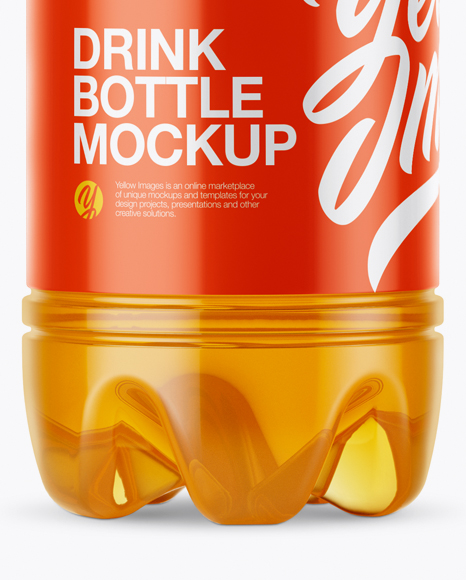 1.5L Clear Plastic Orange Drink Bottle Mockup