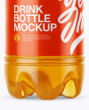 1.5L Clear Plastic Orange Drink Bottle Mockup