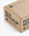 Kraft Paper Box Mockup - Half Side View (High-Angle Shot)