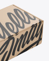 Kraft Paper Box Mockup - Half Side View (High-Angle Shot)