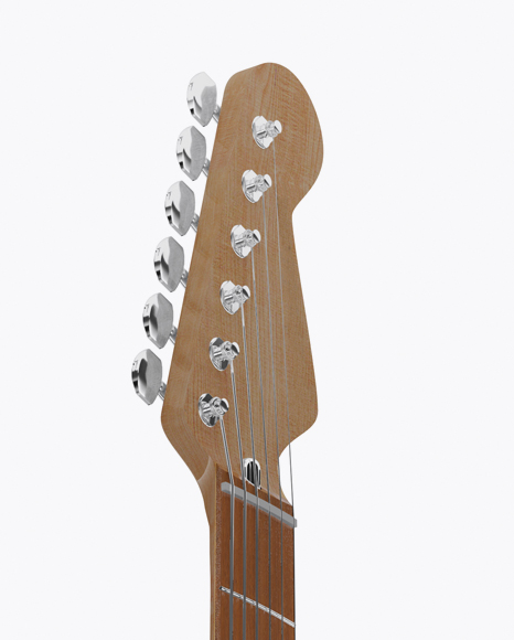 Electric Guitar with Wooden Fingerboard Mockup - Half Side View