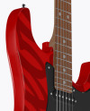 Electric Guitar with Wooden Fingerboard Mockup - Half Side View