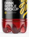 1.5L Clear Plastic Red Drink Bottle Mockup