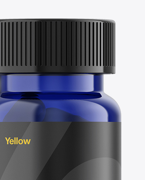 Blue Pills Bottle Mockup - Front View Blue Pills Bottle Mockup - Front View