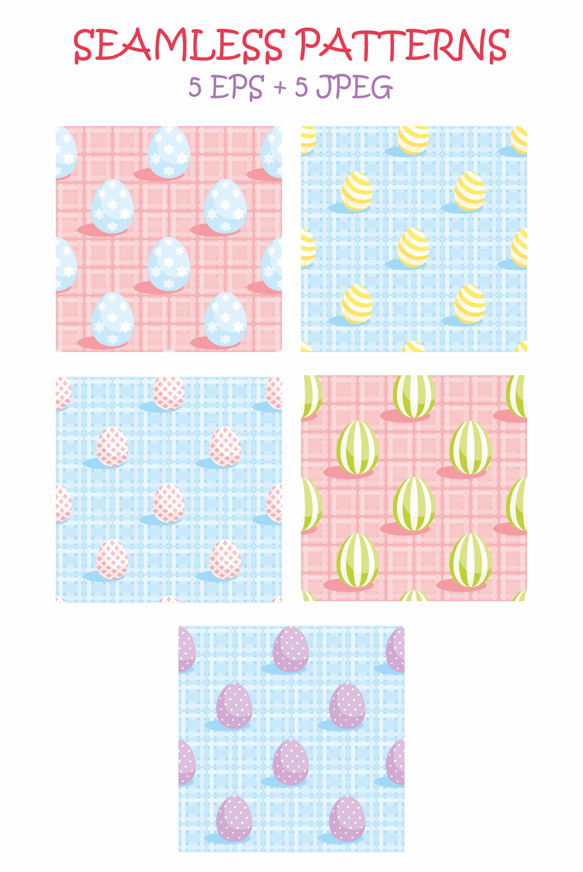 Easter bunnies. Vector clip arts and seamless patterns. Easter bunnies. Vector clip arts and seamless patterns.
