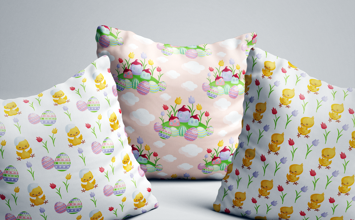 Easter village. Vector clip arts and seamless patterns. Easter village. Vector clip arts and seamless patterns.