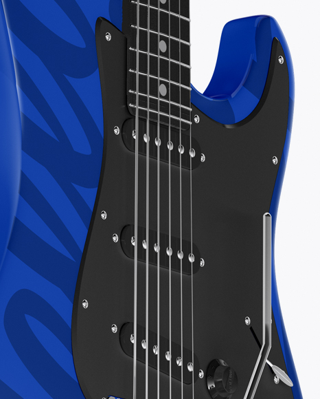 Electric Guitar Mockup - Half Side View