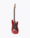 Electric Guitar with Wooden Fingerboard Mockup - Half Side View