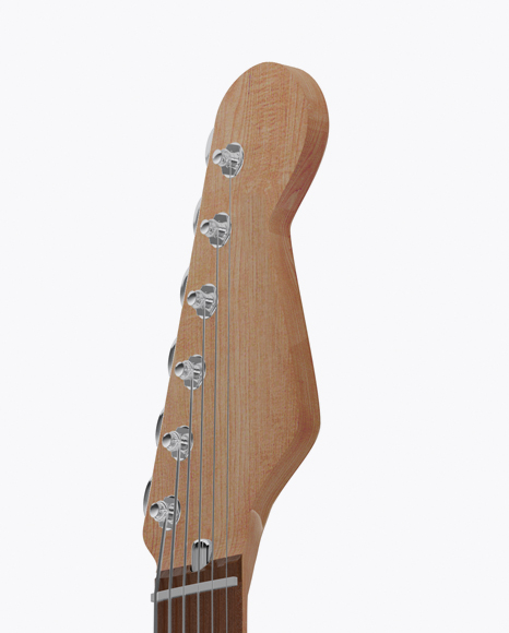 Electric Guitar with Wooden Fingerboard Mockup - Half Side View - Free