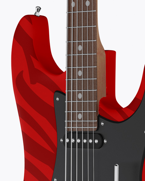 Electric Guitar with Wooden Fingerboard Mockup - Half Side View - Free