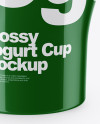 Glossy Yogurt Cup Mockup (High-Angle Shot)