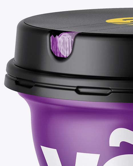 Matte Yogurt Cup Mockup (High-Angle Shot)