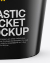 Plastic Bucket Mockup - Front View (High Angle Shot)