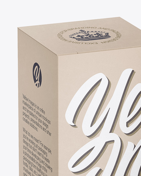 Kraft Box Mockup - Half Side View (High Angle Shot) Kraft Box Mockup - Half Side View (High Angle Shot)