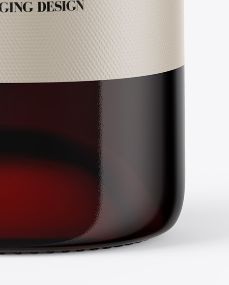 Clear Glass Red Wine Bottle Mockup