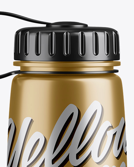 Metallic Sport Bottle Mockup